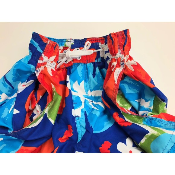 Kanu Surf Swim Trunks Mens M Blue Red Green Floral Cargo Shorts Drawstring - Picture 3 of 6